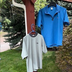 BUNDLE OF 2 MEN’S LARGE THE NORTH FACE POLYESTER “WAFFLE-KNIT” VAPOR WICK TEES